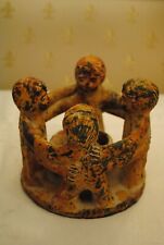 Teelichthalter Freundeskreis, 4 Freunde Steingut Teelicht