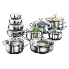 Karcher Kochtopfset Jasmin 20teilig Edelstahl Pfanne Schüssel Kochtopf Induktion