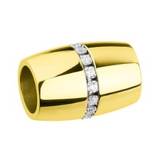 Ernstes Design Edvita Anhänger AN538WH Zirkonia Edelstahl Gelbgold Wechselhülse