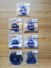 7x Puppenhaar Nylon Blond Gold Weiß Schwarz