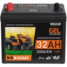 Rasentraktor Batterie 12V 32Ah GEL Plus Pol Links Aufsitzmäher ersetzt 30Ah
