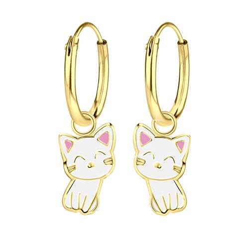 Katzen ohrringe creolen gold - katzen,