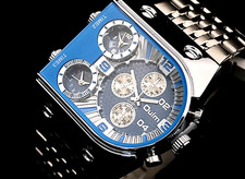 Dual Timer Herrenuhr Blau