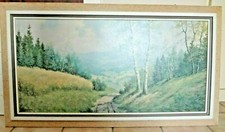 90cm x 50cm Large XL landschaft natur wald  Bild foto Frame Wand grün Gemälde