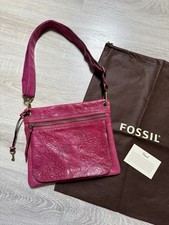 FOSSIL ZB2989 Crossbody Leder Tasche Handtasche Blumen-Muster in Magenta / Pink