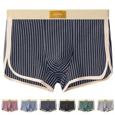 Gestreifte Herren Boxershorts Bequem Baumwolle Übergröße Ganzjahres getragen