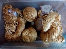 700g / 7x Super Silk Aura Reine Maulbeerseide gold und dunkelgold selten