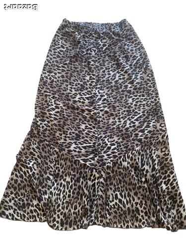 Maxirock mit leopardenmuster - maxirock,