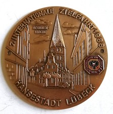 Plakette 7. Internationale Zielfahrt 1988 Hansestadt Lübeck ADAC Bronze Sammler