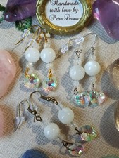 Schlichte HERZ-Ohrringe echter MONDSTEIN Muttertag Geburtsstein JUNI KREBS Braut