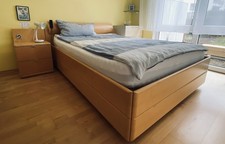 E-Massivholzbett Set mit