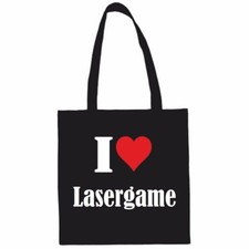 Tasche Beutel Baumwolltasche I Love Lasergame das ideale Geschenk für Valentinst