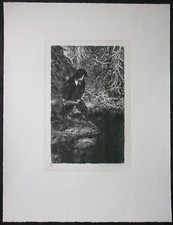 A. PAUL WEBER, Original Lithographie 1989, Nachlass "DER GEWITTERMACHER"