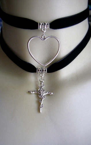 Halsband choker mit herz oder - halsband,