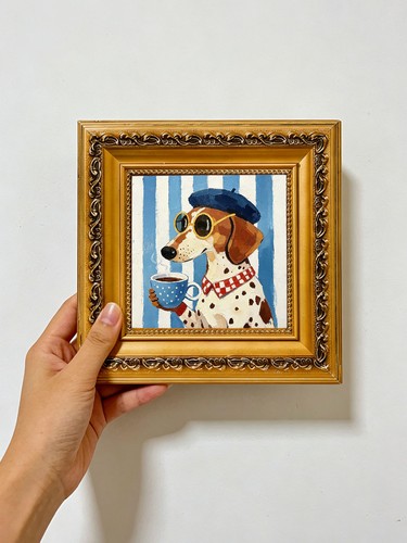 Stilvoller hund mit barett - hund,