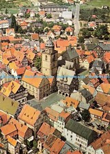 D193240 Alsfeld Hessen mit Rathaus Walpurgiskirche und Weinhaus Aero Bild 1970