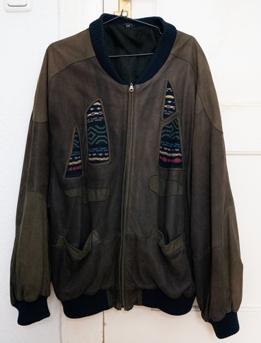Vintage leder bomberjacke - leder,