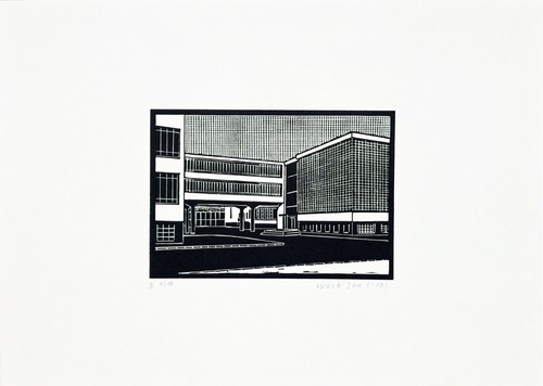 Original linolschnitt bauhaus - original, "bauhaus