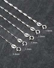 B24 Haferkornkette 0,8 mm bis 1,6 mm 925 Sterling Silber Länge wählbar