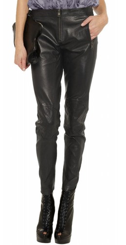 Damen schwarze lederhosen - schwarze,
