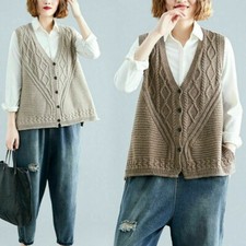 Damen Gestrickte Weste Strick