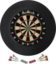Dartscheibe Sisal Dartboard Board Steeldart 6 Pfeile Flights Set Surround Ring