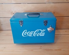 Cola Kühlbox Blau 25 L iter Getränke Kiste Coca Cola Flaschenöffner 49x27x30cm