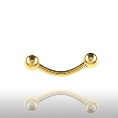 6mm gold piercing banane - gold,