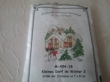 LKE Liebevolle Kreuzstichentwürfe, KLEINES DORF IM WINTER 3, incl.Stoff/Garn