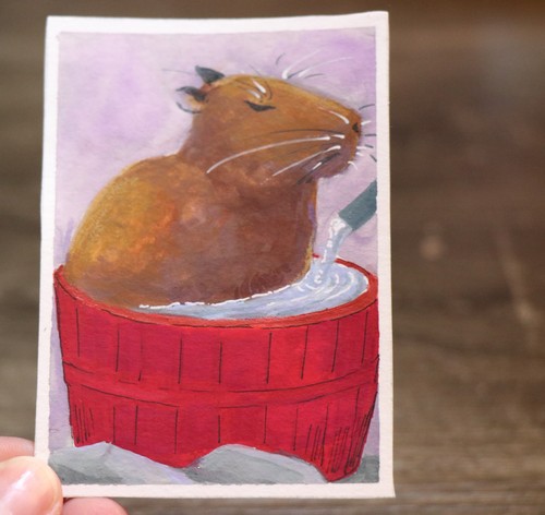 Aceo original watercolor - aceo,