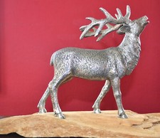 16 Ender Hirsch Deko-Hirsch in Silber mit Holzsockel