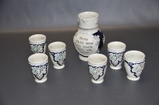 Weinkrug 0,5 Liter inkl. 6 Becher - Steingut - Keramik