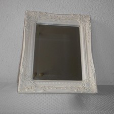 Holzspiegel Weiß Shabby Chic Spiegel Dekospiegel Dekoration Verziert 32 x 27 cm