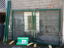 doppelstabmattenzaun tor, verzinkt und moosgrün beschichte, B/H ca. 3.0 x 2,0m