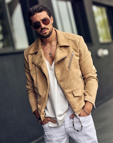 Herren camel lederjacke reines - lederjacke,