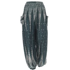 Luftige Pluderhose, Boho Sommerhose - grün