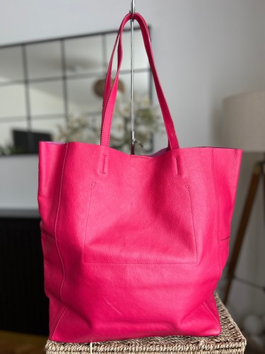 Mango leder tasche fuchsia - mango,