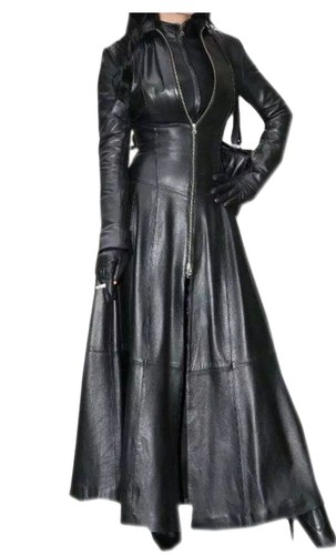 Damen echtleder langes kleid - damen,