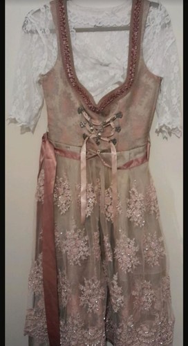 Dirndl gold aprikot rosa - 36,