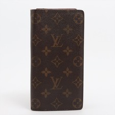 PRE-LOVED Louis Vuitton Monogram Portefeuille Brazza M66540 TA0172 Brown Wallet