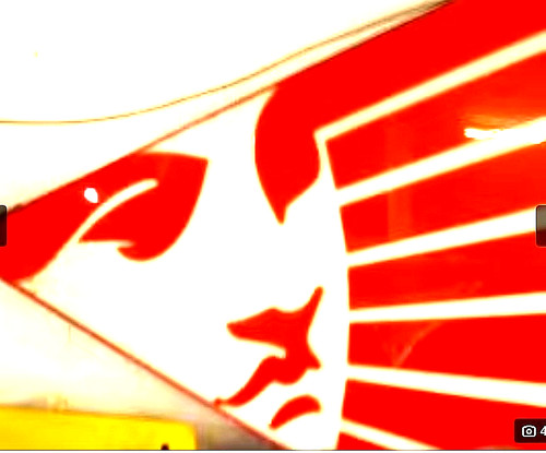 Ein werbeschild dea tankstelle - ein,