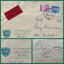 TOP Beleg Brief DDR MiF - Motorsport ADMV Teterow Eilboten / Express - Bahnpost
