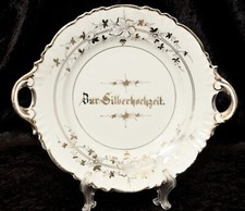 KPM Porzellan Gebäckteller  Brotschale-Teller mit Griffen zur Silberhochzeit