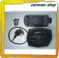 Türschloss für Caravan, Wohnwagen Wohnmobil, schwarz, rund Türschloß, Schloss