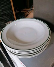 DDR Suppenteller Teller Grüner Rand Ilmenau Colditz Porzellan Gastro Mitropa NVA