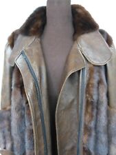 Nerz Jacke mit Leder Blouson Damen Herren Echt Pelz Gr. 46 bis 54 MINK Leather