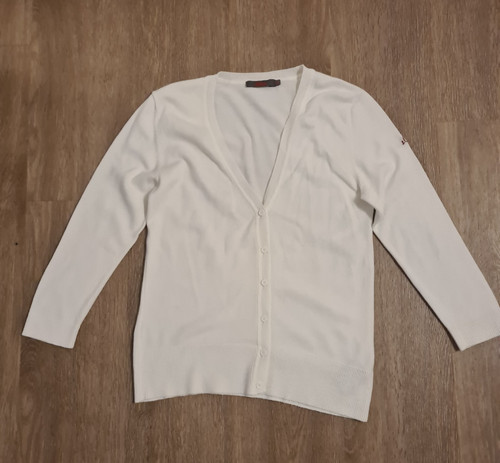 Gepflegte weiße strickjacke - weiße,