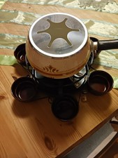 Fondue set, braun mit 6