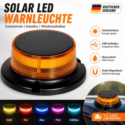 Solar led rundumleuchte magnet - led,