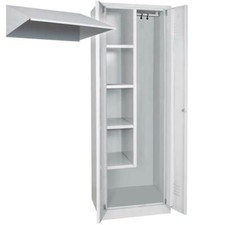 Putzmittelschrank mit Sockel u. Schrägdachaufsatz, BxTxH 600x500x1800/2040 mm
